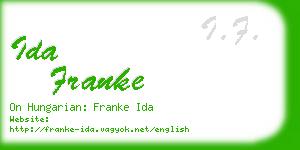 ida franke business card